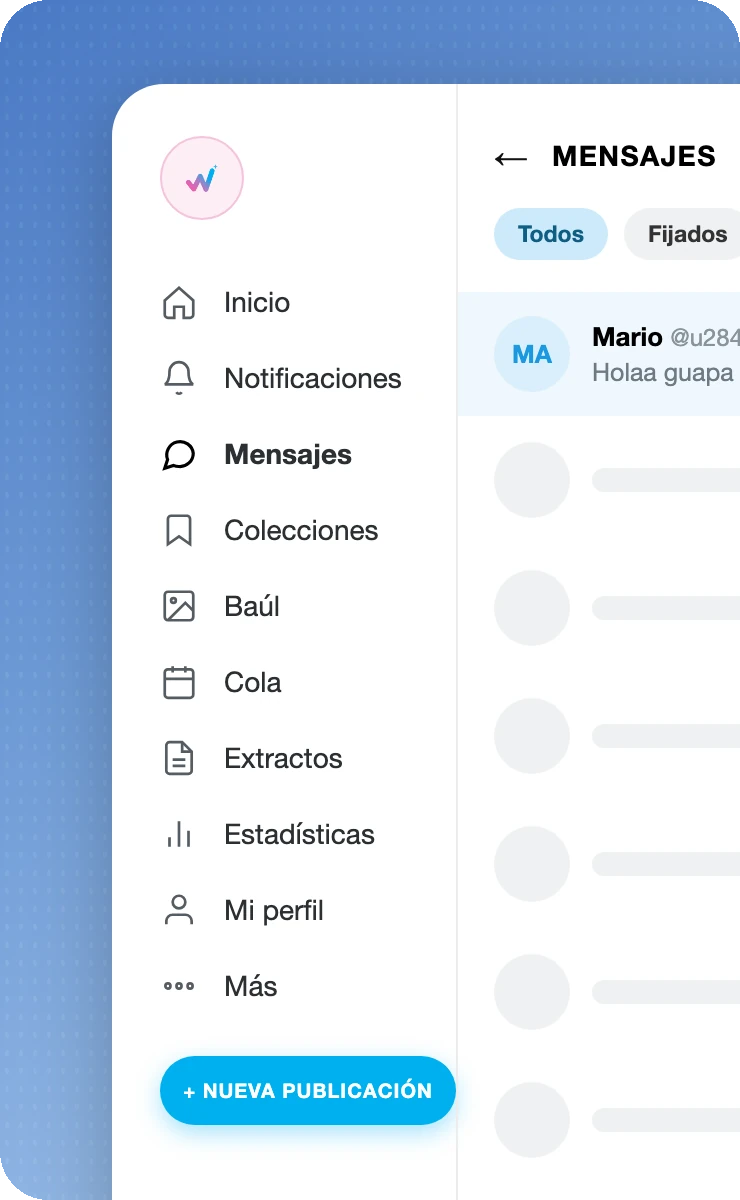 Bandeja de mensajes estilo OnlyFans gestionada por el equipo